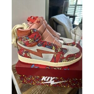 KIY Reves Sport /KIY 85 Hi Salmon/ECRU/ Red Ape #1693 Edition Mens 9 EUC Clean